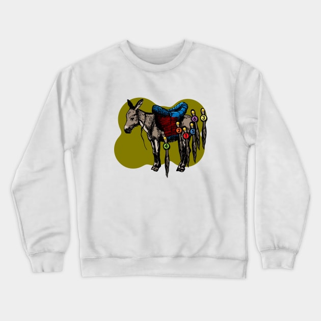 Retro Pin the Tail on the Donkey Crewneck Sweatshirt by GloopTrekker
